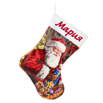 Коледен чорап Дядо Коледа с Надпис