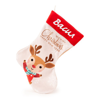 Коледен чорап с Еленче с Надпис