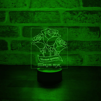 3D LED Нощна лампа – Честит празник