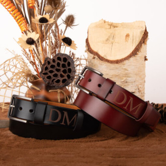 Мъжки колан от естествена кожа с Гравиран Надпис