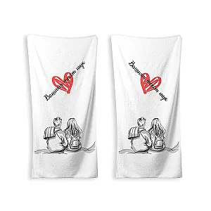 Комплект хавлиени кърпи за двама - Love story — изглед 1