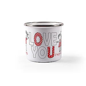 Комплект емайлирани канчета за двама - Love you — изглед 3