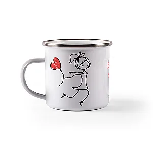 Комплект емайлирани канчета за двама - I love you! — изглед 4