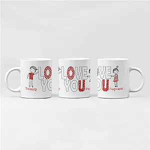 Комплект керамични чаши за двама - Love you — изглед 2