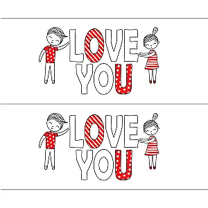 Комплект керамични чаши за двама - Love you — изглед 4