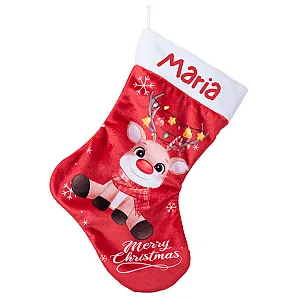 Коледен чорап с елен /Merry Christmas/ с Надпис — изглед 2